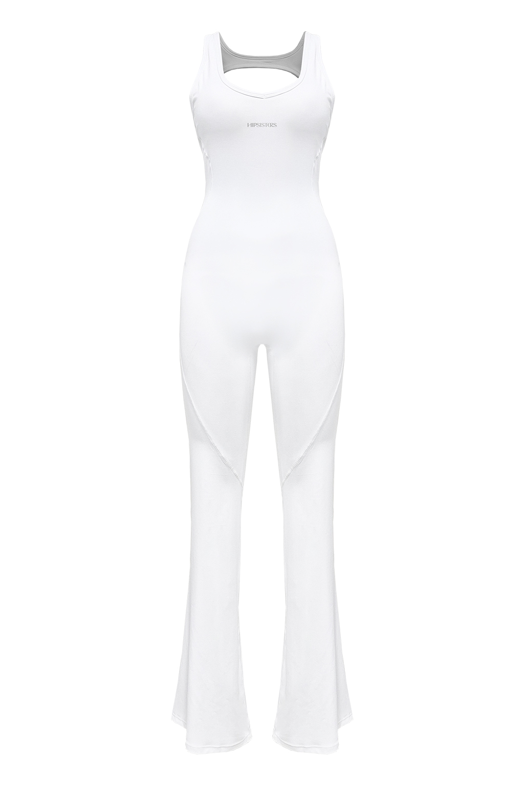 All-in-one backless jumpsuit Bootcut White