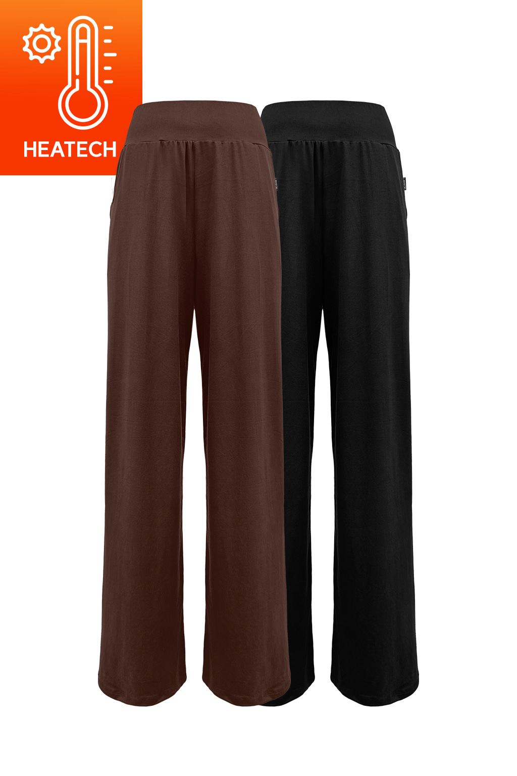 [Biggest discount] Heattech Ant-waist Banded Waist Wide Leg Pants - 2 colors